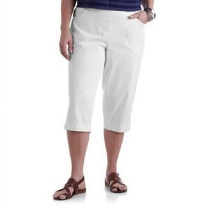 Karen Scott Petites Woven Capris  Brite white, 12 Pettite